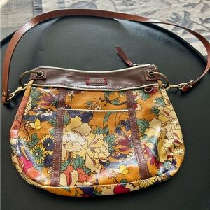 Sakroots Yellow and Brown Floral Crossbody Bag